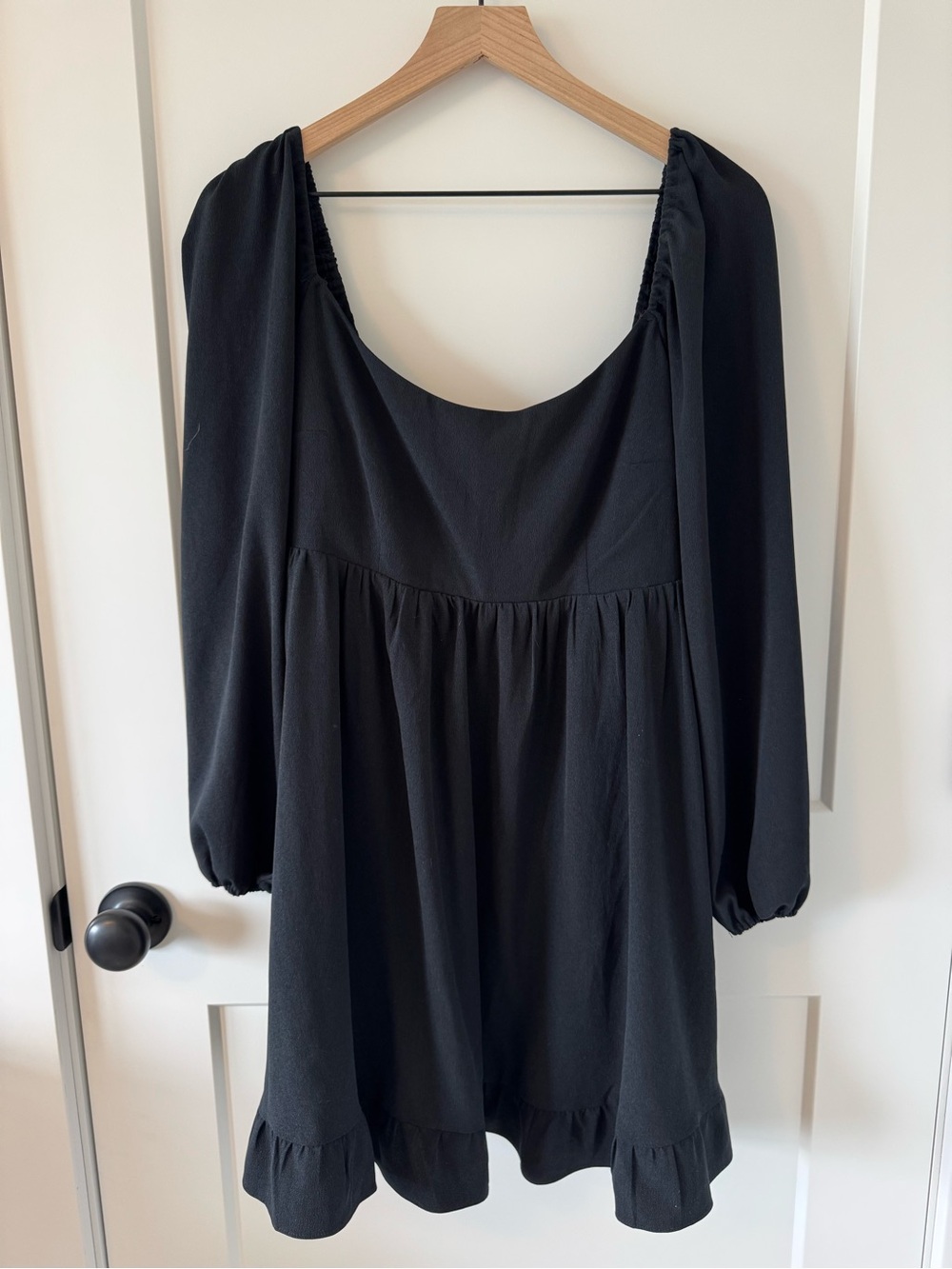 Abercrombie & Fitch Black Long Sleeve Mini Dress Size L